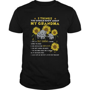 Elephant Sunflower 5 Things You Should Know About My Grandma Shirt